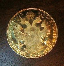 AUSTRIA 4 DUCAT 1915 13.96 gr. 0.4430 oz. 0.986 gold BEAUTIFUL!